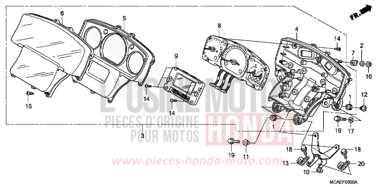 COMPTEUR de Gold Wing HEAVY GRAY METALLIC-U (NH194B) de 2016